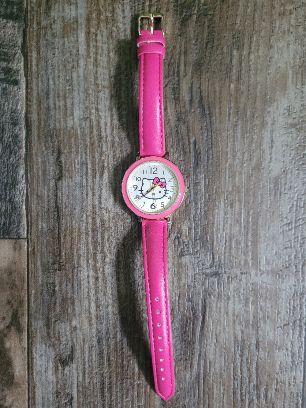 Hello Kitty Hot Pink Faux Leather Watch